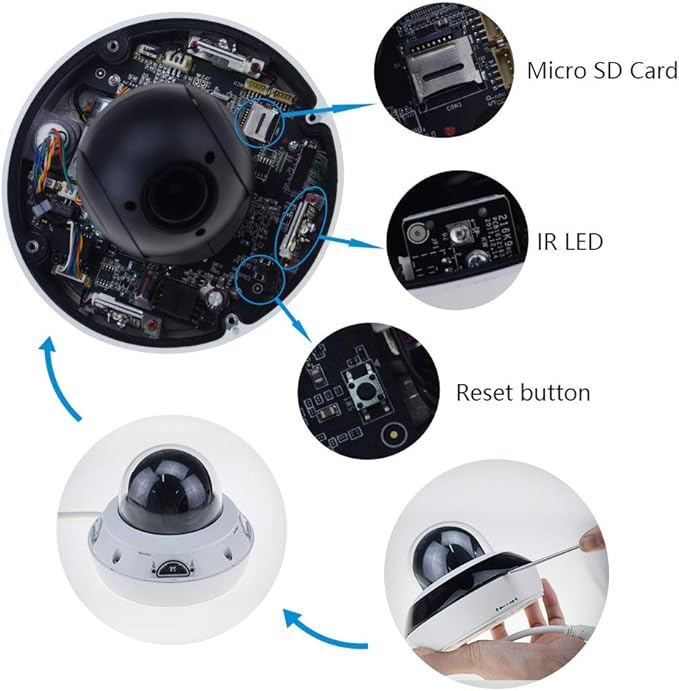 VIKYLIN 4MP PTZ POE IP Mini Dome Camera 4X Optical ZoomPan/Tilt/ 2.8mm~12mm, Perimeter Protection, Built-in Audio, Alarm, 330° Pan 90° Tilt, Card Slot, IP66& IK10,2560x1440@30fps