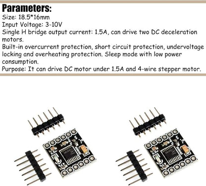 KOOBOOK 2Pcs DRV8833 Motor Drive Module 1.5A Dual H Bridge DC Gear Motor Driver Controller Board