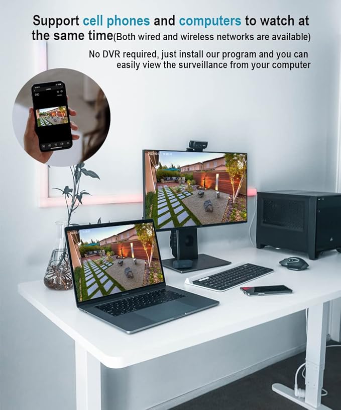 ANJIELO SMART Wireless Bridge Point-to-Point Home Camera Outdoor with 20DBi High-Gain Antenna,2.4G Wi-Fi Bridge HaLow 2MP Camera Supports 3000 feet Outdoor Transmission Distance,Work with Tuya