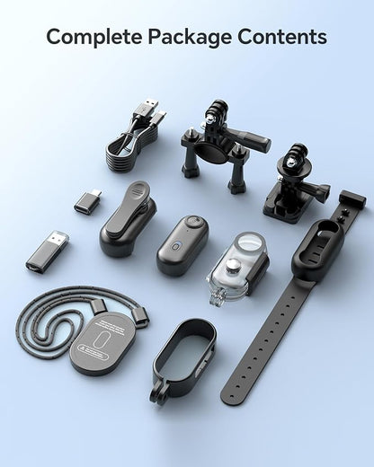 BOBLOV W4 4K Mini Body Camera, 256G Wearable Cam with Waterproof Case, Magnetic Clip, and Quick-Mount Accessories, 96 Minutes for Recording, Easy to Use for Lecture, Traveling, and Outdoors Activities