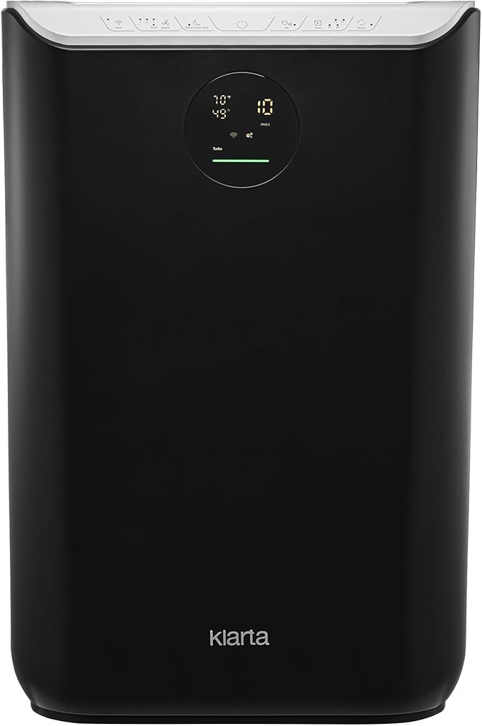 Air Purifier for Large Room - Up to 2775 ft² - Smart WiFi App - Ultra Quiet 24 dB - Air Purifiers for Home Pets - Removes Allergens, Smoke & Pet Odors - 99.97% Particle Filtration - Klarta Stor Black