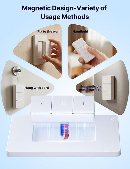 MOES Wireless Zigbee Smart Scene Button, Needs MOES Zigbee Hub, 9-Action | 365-Day Battery, Magnetic Base Sticks to Metal