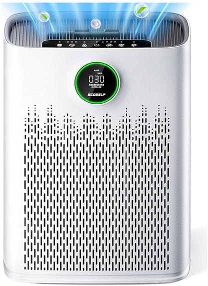 Air Purifiers for Home Large Room, Cover Up to 2400 Ft² with True HEPA Filter, Smart Mode, PM2.5 Air Quality Display, 22dB Sleep Mode, Aromatherapy with 2X-Purification & 360°Air Outlet, HAP603