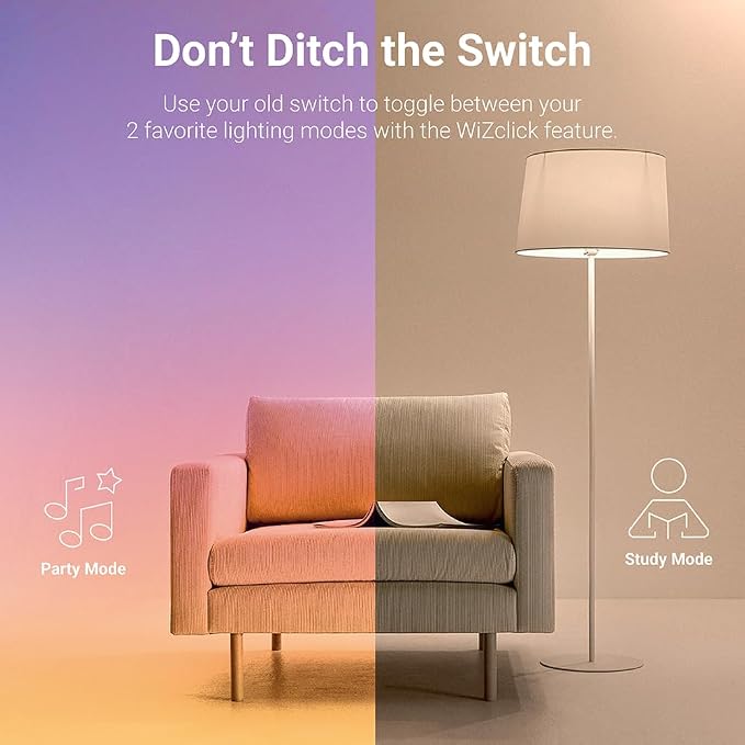 HALO HLB6099WZRGBWMWR 6” Smart Wi-Fi Slim Canless LED Downlight Powered by WiZ Pro, Dimmable Full Color with Smart Home Integration (Pack of 4)