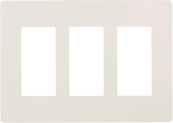 Faith 3-Gang Decorator Screwless Wall Plates Child Safe Outlet Covers, 4.68"H x 2.93" L, Fits GFCI, USB Receptacle, Dimmers, and Lighting Controls, ETL Listed, Light Almond, 4-Pack