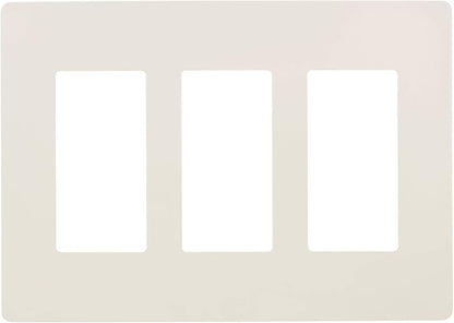 Faith Electric 3-Gang Decorator Screwless Wall Plate Child Safe Outlet Covers, 4.68"H x 6.6" L, Fits GFCI, USB Receptacles, Dimmers, and Lighting Controls, ETL Listed, Almond