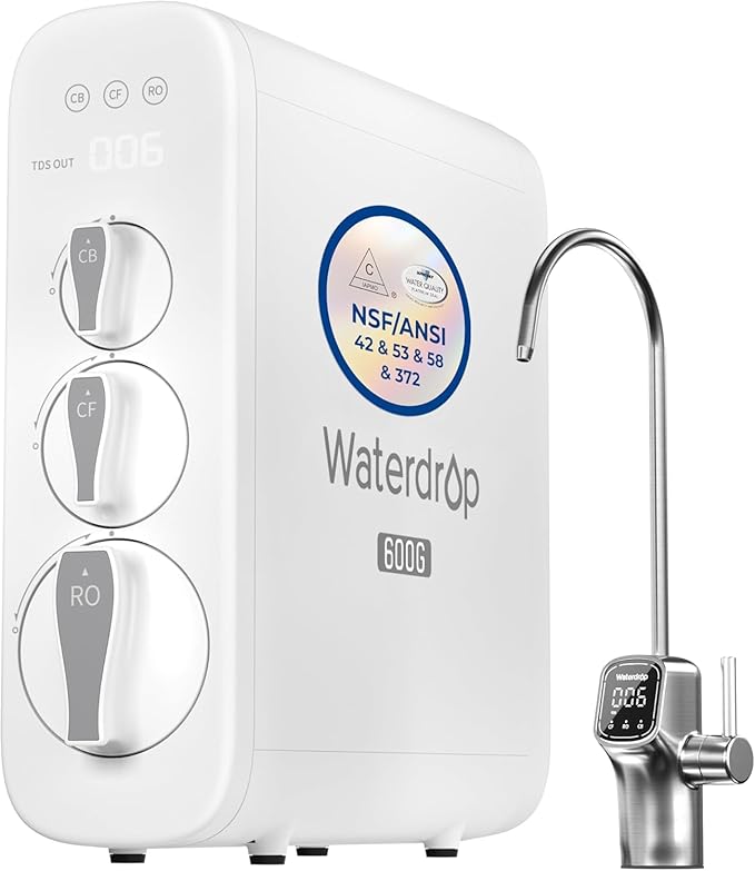 Waterdrop G3P600 Reverse Osmosis System, 600 GPD Tankless RO Water Filter