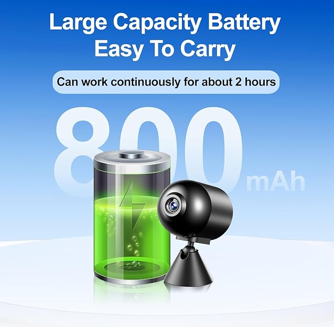 Tiniest WiFi Battery Camera,Ultra Mini Camera,Pocket-Sized,HD4K Video Live surveillance,No Need Wifi Camera,Nanny Cam,Smart Alerts Home Baby Monitor,Pet Monitoring with Night Vision,Motion Detection