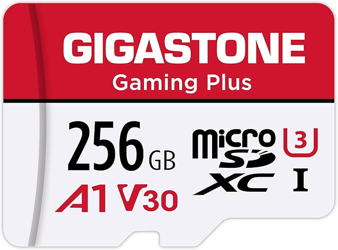 【for Switch 1 Only】 GIGASTONE 256GB Micro SD Card, Gaming Plus, Nintendo-Switch 1 Compatible, 4K UHD Video Recording (MSD-GamingPlus-256GB-1PK)