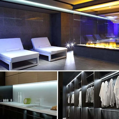 16.4ft/5m White LED Strip Lights, Waterproof & Cuttable 300 SMD 2835 Tape, 6000K 12V Flexible Ribbon for Kitchen, Cabinet, Indoor/Outdoor Lighting (No Power Supply)