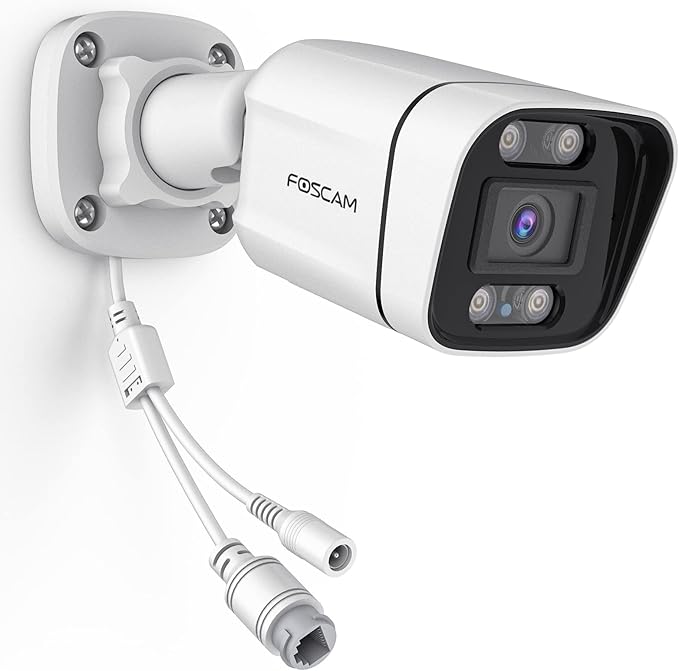 FOSCAM 3K 5MP Outdoor Security IP POE Camera, V5EP Home Security Surveillance Camera with AI Detect Human/Vehicle,66ft Color Night Vision,2-Way Audio,Motion Alert,Spotlight & Siren Alarm,120° FoV,IP66