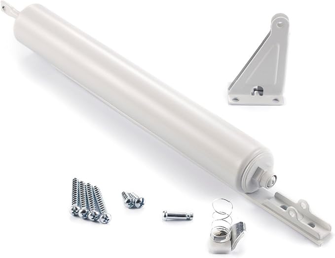 Ideal Security SK3015 Heavy Pneumatic Storm and Screen Door Closer with Torsion Bar, White