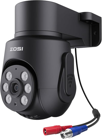 ZOSI 1080p HD-TVI Surveillance Camera Outdoor Indoor, 360° Pan Tilt 2MP Wired Security Weatherproof CCTV Dome Camera with Audio Recording, IR Night Vision, Only Work with Our DVR
