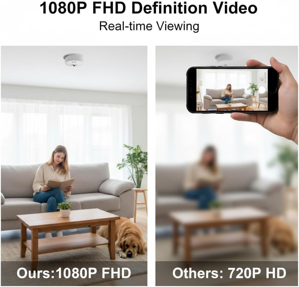 ULar 1080P HD Smoker Detector Camera with WiFi6 Remote View