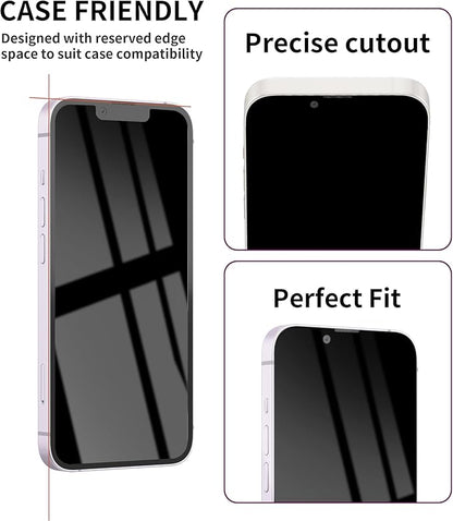 3 Pack Privacy Screen Protector for iPhone 15 Pro Max Tempered Glass 6.7inch Private Saver Anti-Spy Eye Protection Anti-Scratch Full Coverage