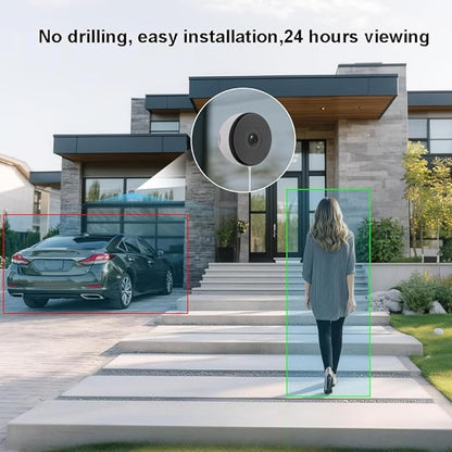 Starlight Window Camera, 2K Resolution, Full-Color Night Vision, Wi-Fi Indoor Security Camera, Wide Angle View, AI Detection