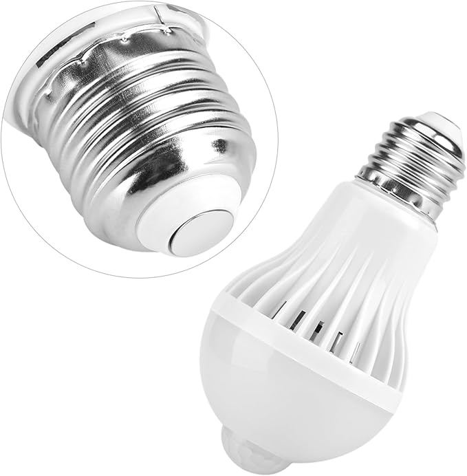 Keenso 7W E27 Motion Sensor Light Bulb, Smart Infrared Sensor PIR LED Bulbs, Auto On/Off Night Light for Outdoor Indoor Stairs Garage Corridor