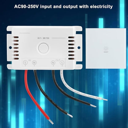 KANASI AC90 250V Voice Control WiFi Smart Switch, Tuya Compatible Timer Relay for Home Automation