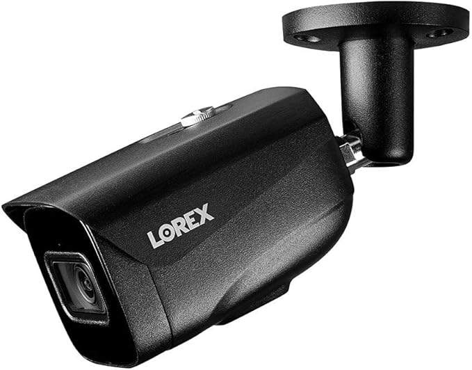 Lorex 4K (8MP) Smart IP Bullet Security Camera with Listen-in Audio and Real-Time 30FPS Recording - Black
