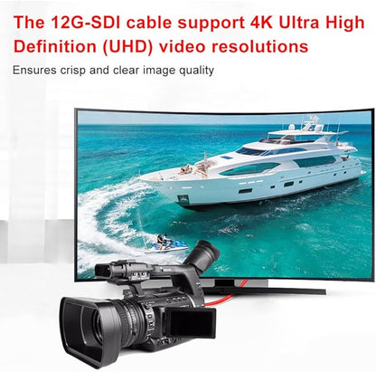 XRDS-RF 12G SDI Cable 15FT, 3G/6G/12G 75ohm RG6 BNC Cable Supports HD-SDI/3G/6G-SDI/4K for Video Security Camera Converter