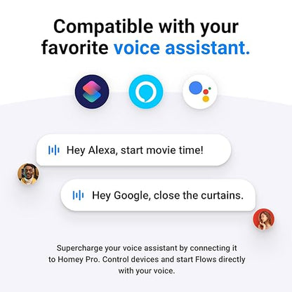 Homey Pro (2026) | Smart Hub for Home Automation – Features Z-Wave Plus, Zigbee, Wi-Fi, BLE, Infrared, Matter & Thread. Compatible with Siri, Alexa & Google Home.