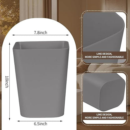 Trash Can - Small Waste basketbin - 1.8 Gallon- for Office,Home,Bathroom,Kitchen - Grey