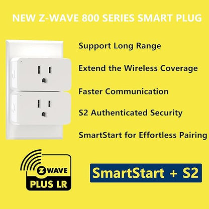 Minoston Z-Wave Plug, 800 Smart Plug, Built-in Repeater Range Extender, 1300FT LR Range, Z-Wave Hub Required, Zwave Outlet Compatible with SmartThings, Hubitat, Vera, ETL Listed (MP31Z)