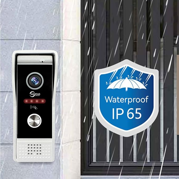 ANJIELO SMART Wired Video Doorbell with Indoor Monitor,Video Intercom System, Hardwired Door Entry Camera with Two-Way Audio, Motion Detection, Remote Unlock for Home Security(Black)