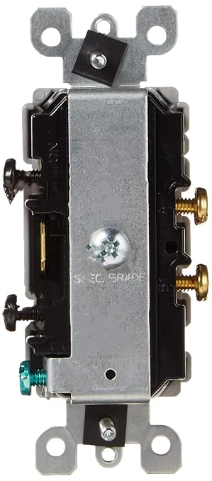 Leviton 15 Amp, 120/277 Volt, Decora Single-Pole, AC Combination Switch, Commercial Grade, Grounding, 5634-GY, Gray