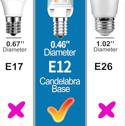 KLG E12 LED Bulb, 12 WRGB Colors Dimmable, 2.5W Small T3/T4 Candelabra Base Light Bulb, 4 Auto Modes with Sync & Memory, 25W Equivalent, 2 Pack