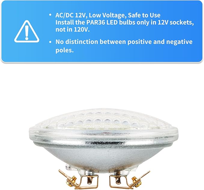 Goehiaul PAR36 LED Landscape Bulbs 6W 3000K Warm White, AC/DC12V, 700Lumens, PAR36 LED Bulb 36W Halogen Equivalent, PAR 36 LED Light Water Resistant (1 Pack)