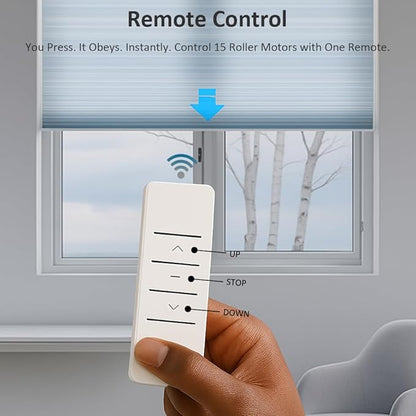 Matter Over WiFi Φ35mm Smart Blind Motor Kit, Compatible with Apple HomeKit, Alexa, Google Home, SmartThings, Motorized Roller Shade Drive, 38dB Quiet (6.0 N.m for Φ50mm (2") Round Tube)