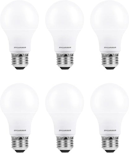 Sylvania ECO LED A19 Light Bulb, 100W Equivalent, Soft White - 6 Pack & LED Light Bulb, 60W Equivalent A19, Efficient 8.5W, Medium Base, Frosted Finish, 800 Lumens, Bright White - 4 Pack