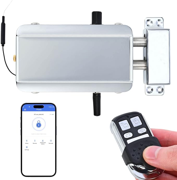 Electronic Deadbolt Anti-Theft Smart Hidden Door Lock with Remote Control and Smartphone App Access