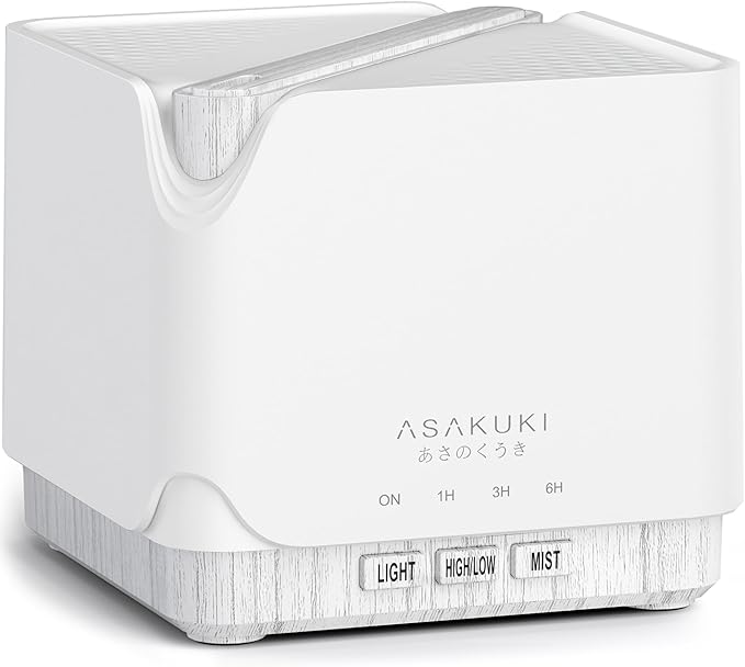 ASAKUKI Essential Oil Diffuser for Home, Large 700 ml Humidifier with Automatic Shut-Off, Quiet Aromatherapy Diffuser with 7 LED Lights for Living Room, Kitchen, Bedroom, Hotel, Gift for Mom - White