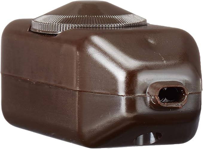 Leviton Feed-Through Lamp Cord Dimmer for Incandescent Bulbs, 6250-3, Brown