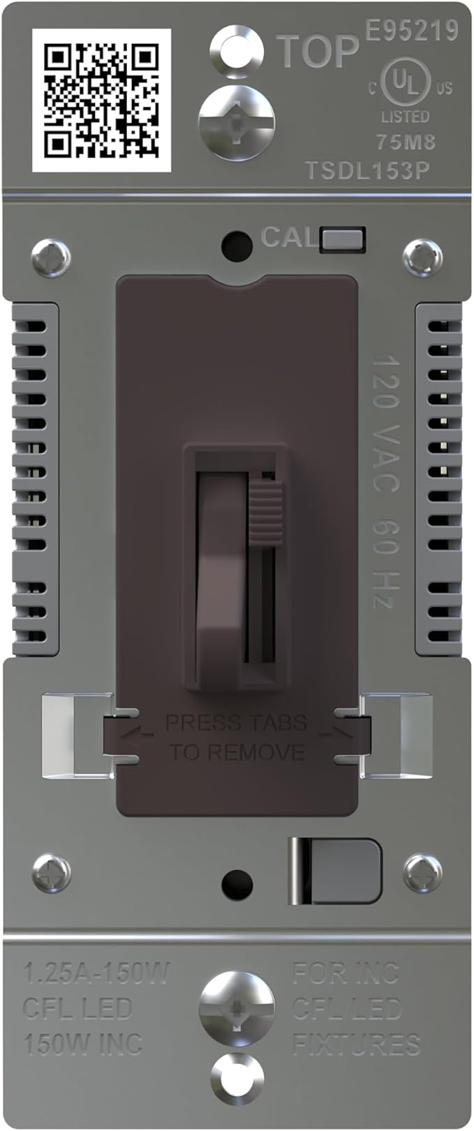 Legrand LED Toggle Dimmer Switch, Dimmable Light Switch, Flicker-Free LED Dimmer Control, 150W, Brown