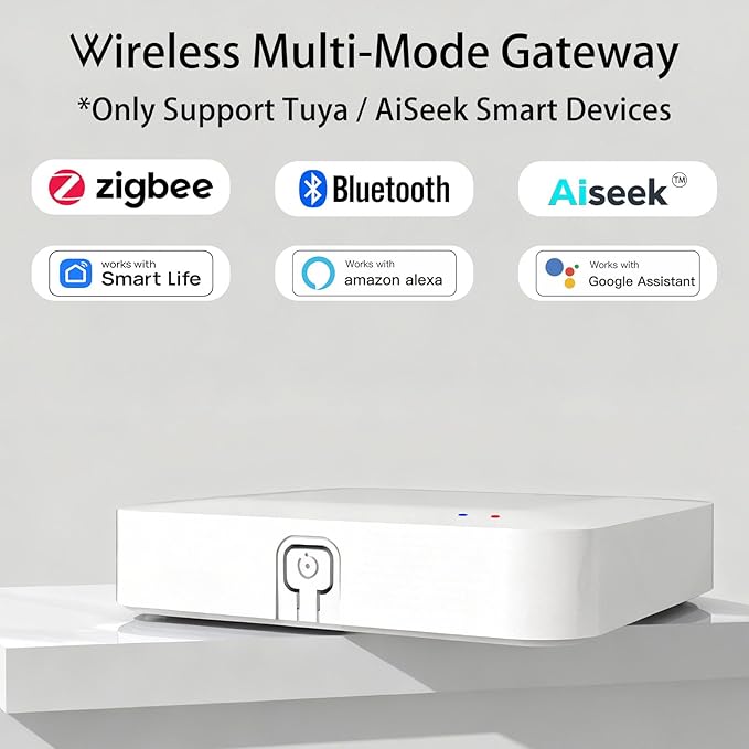 Tuya ZigBee 3.0 Hub/Wireless Gateway (Only 2.4Ghz), WiFi Smart Home Bridge Remote Controller,Work with Tuya ZigBee Smart Device, White