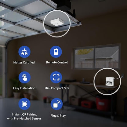 THIRDREALITY Smart Garage Door Opener, Matter Certified, Retrofit with Existing Remote, Compatible with Alexa, Apple Home, Google Home, SmartThings, Home Assistant & Homey