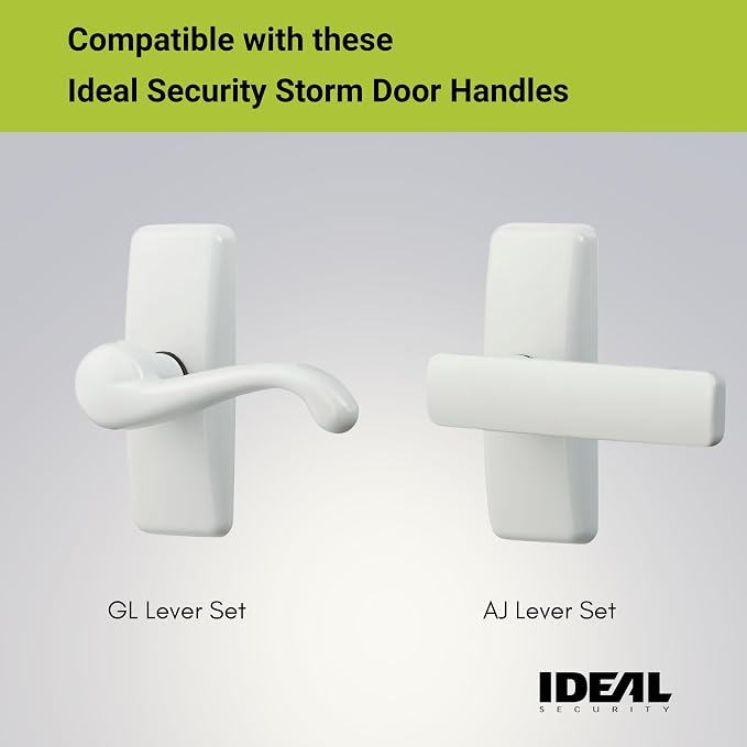Ideal Security Model GLK Deadbolt for Storm and Screen Doors, Key Lock, White (2-Piece Set)