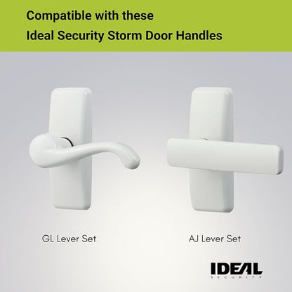 Ideal Security Model GLK Deadbolt for Storm and Screen Doors, Key Lock, White (2-Piece Set)