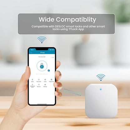 DESLOC G2 Smart Lock Wi-Fi Gateway, Gateway for Smart Door Lock, Wi-Fi Bridge, Remote Control Smart Lock, Compatible with TTLock App, Compatible with Alexa, Google Assistant