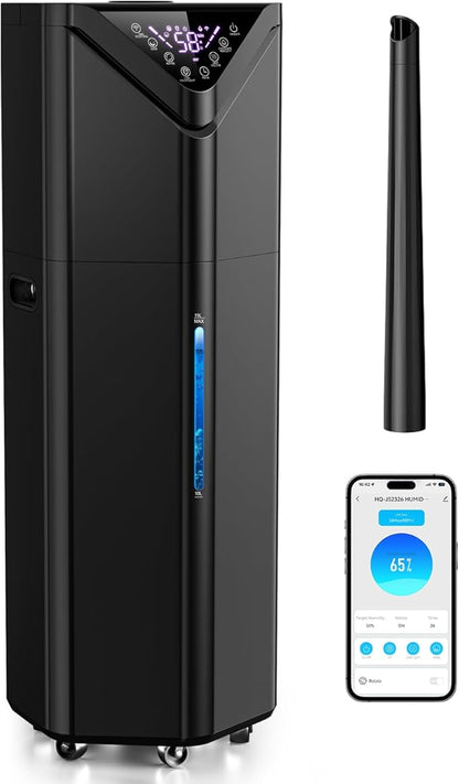 5Gal Humidifiers for Bedroom Large Room 2800ft², APP/Remote Control, 60H Quiet Supersized Cool Mist Humidifier with Auto 180°Mist Tube, 24H Timer, Top Fill, Humidifiers for Home Office Plants