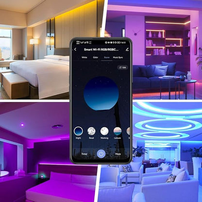 C05W 6PIN RGBCCT LED Strip Contrallor,2.4GHz WiFi Group Controller Alexa Google Home,Smartphone APP Control Compatible with LM091 RC03RF LM007 LM097 RGBCCT Remote,DC12-24V