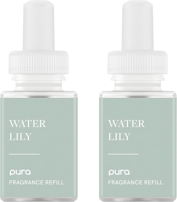 Pura Malodor Scent Refill - Smart Home Air Diffuser - Long-Lasting Premium Fragrance per Refill - Clean Diffuser Fragrance - Air Deodorizer & Odor Eliminator - 2 Pack, Water Lily