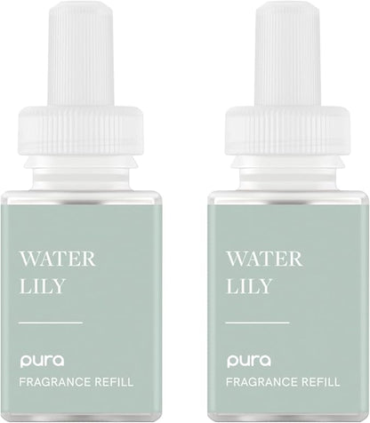 Pura Malodor Scent Refill - Smart Home Air Diffuser - Long-Lasting Premium Fragrance per Refill - Clean Diffuser Fragrance - Air Deodorizer & Odor Eliminator - 2 Pack, Water Lily