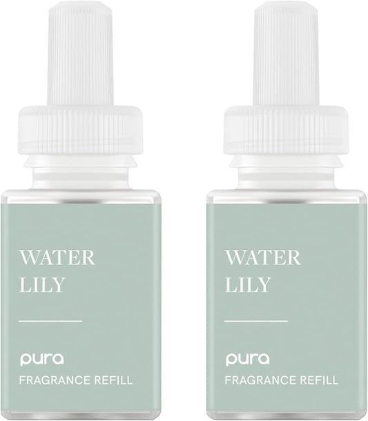 Pura Malodor Scent Refill - Smart Home Air Diffuser - Long-Lasting Premium Fragrance per Refill - Clean Diffuser Fragrance - Air Deodorizer & Odor Eliminator - 2 Pack, Water Lily