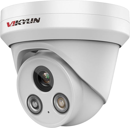 VIKYLIN 4K 8MP PoE IP Camera Outdoor, Smart Dual Light with AI Color Night Vision, Human/Vehicle Detection, 2.8mm Lens Wide Angle, Full Metal Housing, Built-in Mic, 120dB WDR, IP67NDAA Compliant
