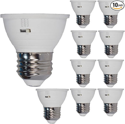 3CCT PAR16 Dimmable LED E26 Bulbs 10 Pack, Short Neck Led Light, 5W=50W, 500LM Mini Flood Lights, 2700K/4000K/5000K Selectable, for Track Lighting, Kitchen