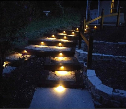 Sumaote Outdoor Deck Steps Lights, 20 Pack Half Moon Low Voltage LED Deck Post Lights 3000K Warm White Landscape Lighting for Garden Railing Stair Post Fence Decor